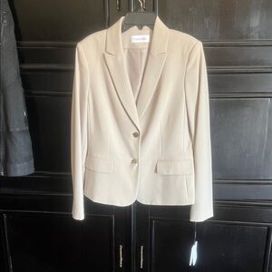 Calvin Klein Women's Beige Blazer with 2 matching skirts